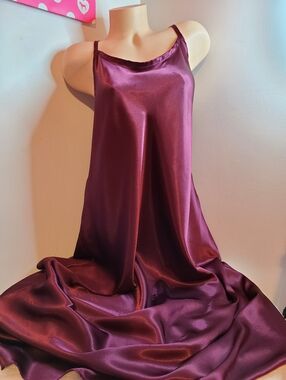 VTG Gilligan & O'Malley Silky Satin Long Maxi Chemise Slip Dress Size 2X